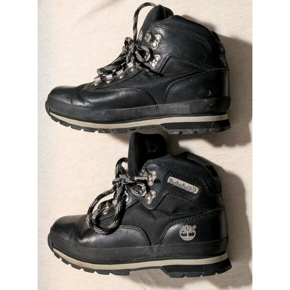 Timberland Euro Hiker Hiking Black Boots Women's Size 7.5M Leather 95305  7422 - Picture 6 of 9